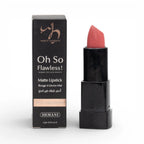 Wasim Badami Oh So Flawless Matte Lipstick with Argan Extract, herbal infused beauty in sleek black packaging