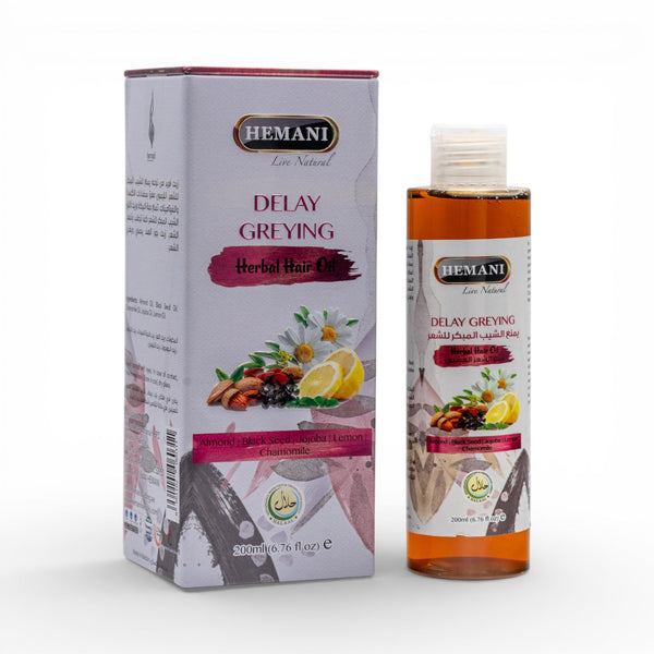 Delay Greying Herbal Hair Oil 200ml By Hemani Herbal