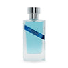 Profondo Blu Eau de Parfum bottle with blue liquid, silver cap, and diagonal label on white background