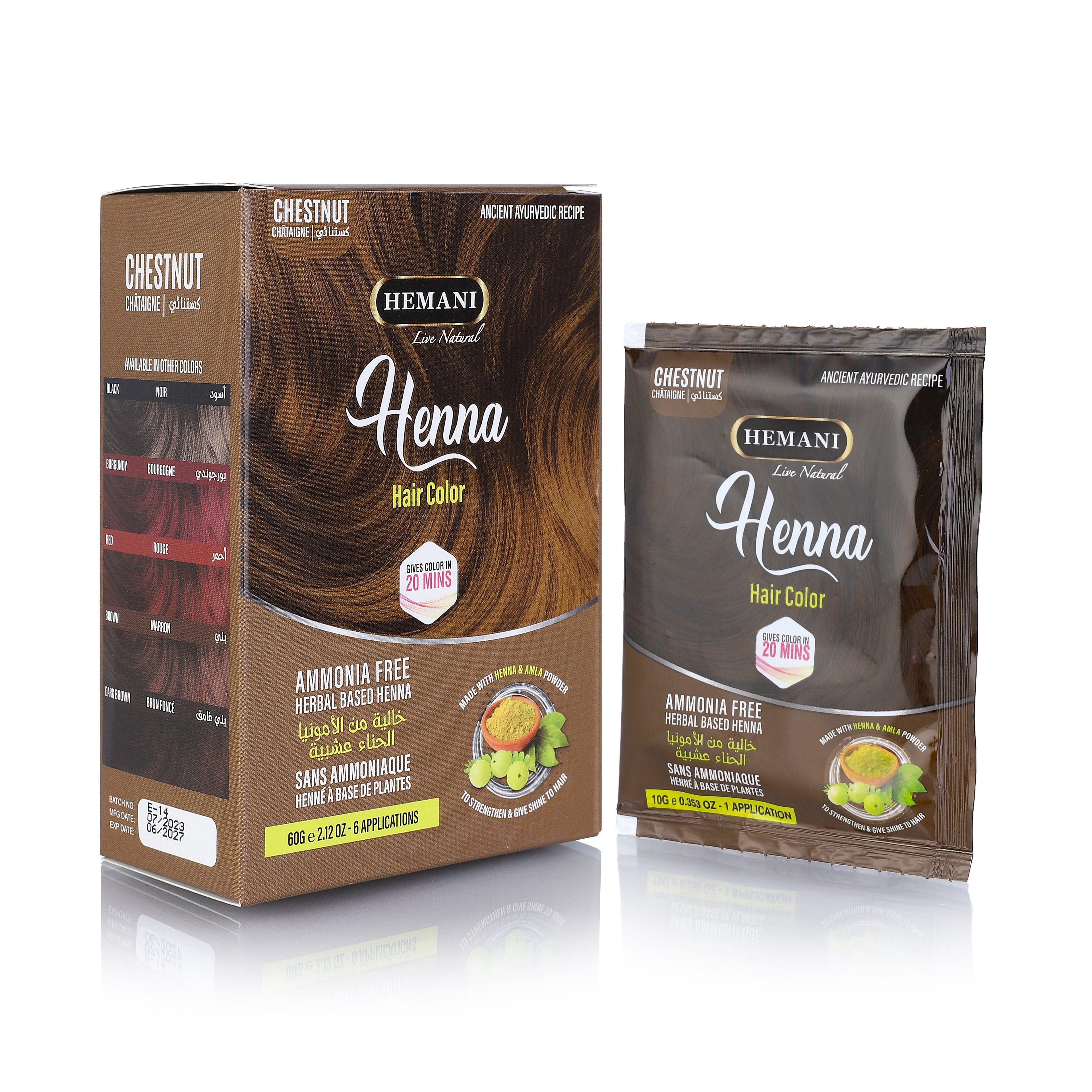 Henna Natural Hair Color 60g - Chestnut