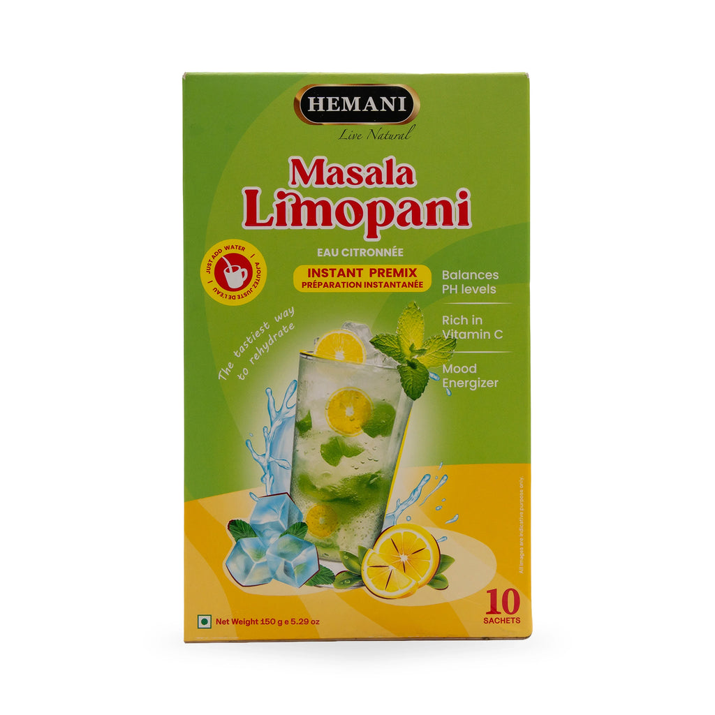 Masala Limopani instant premix with lemon, mint, and ice for refreshing hydration