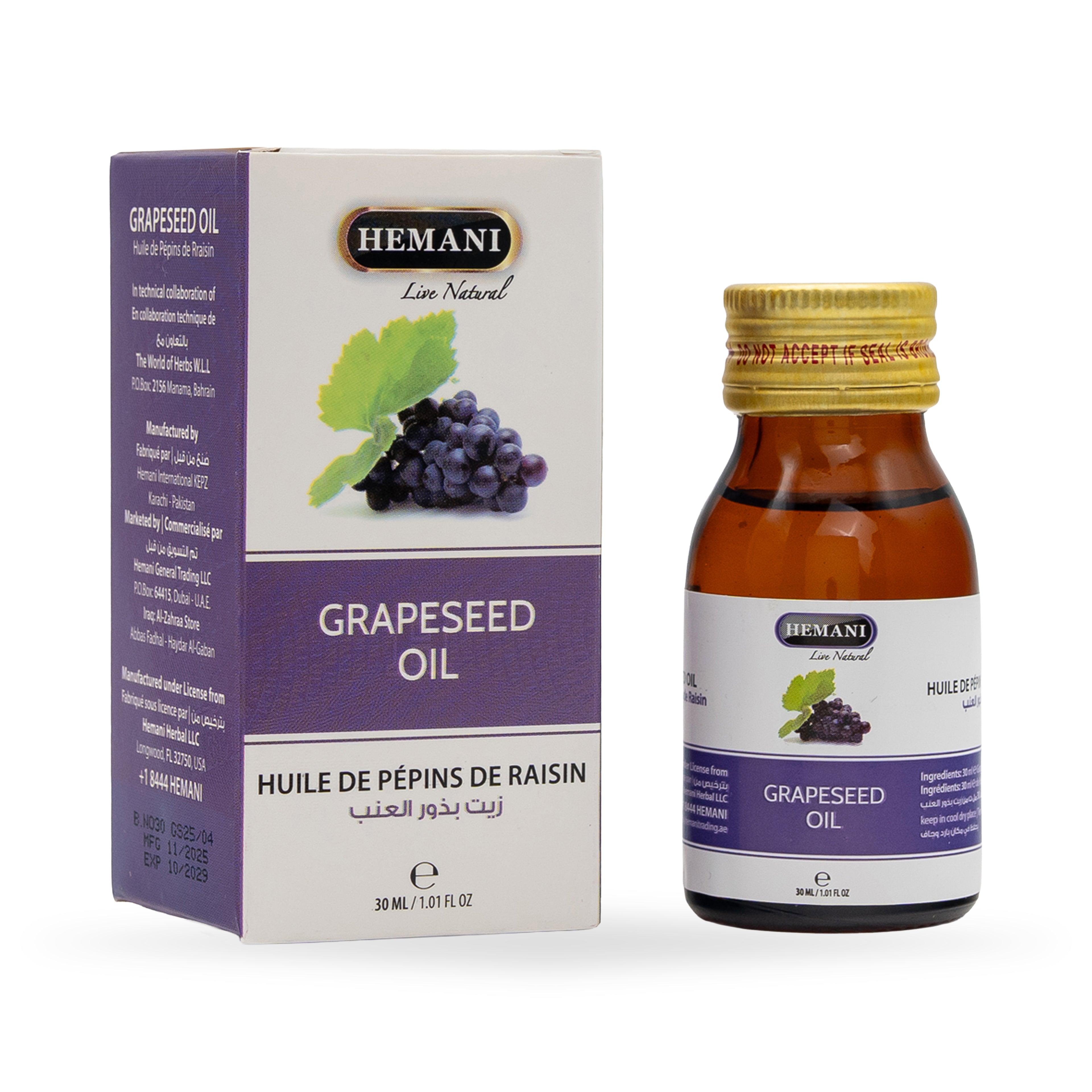 Herbal Oil Grapeseed By Hemani Herbal