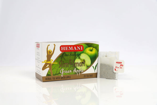 Slim & Smart Herbal Slim Tea with Green Apple Flavor 20 Tea Bags By Hemani Herbal