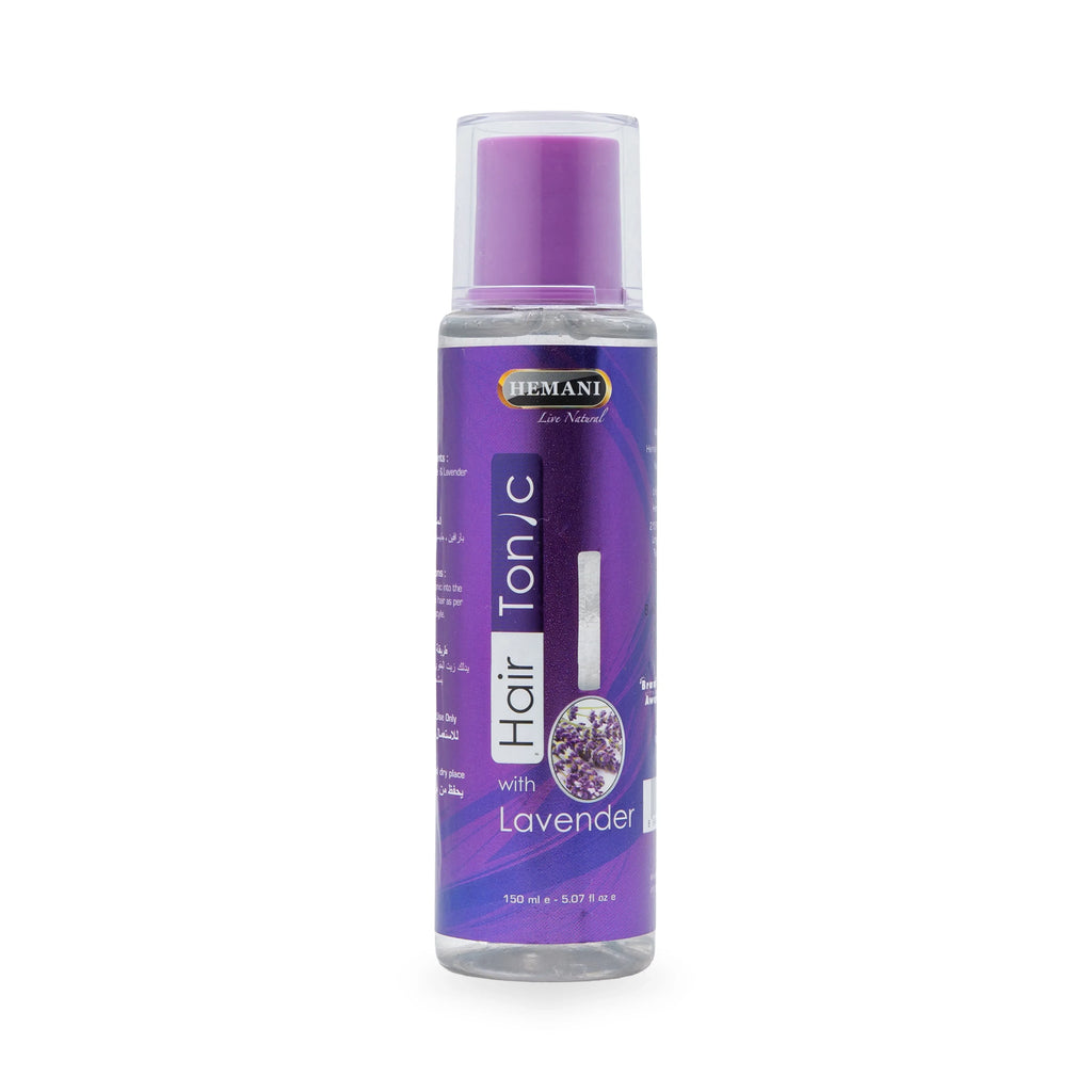 Purple bottle of Hair Tonic with Lavender for natural hair care