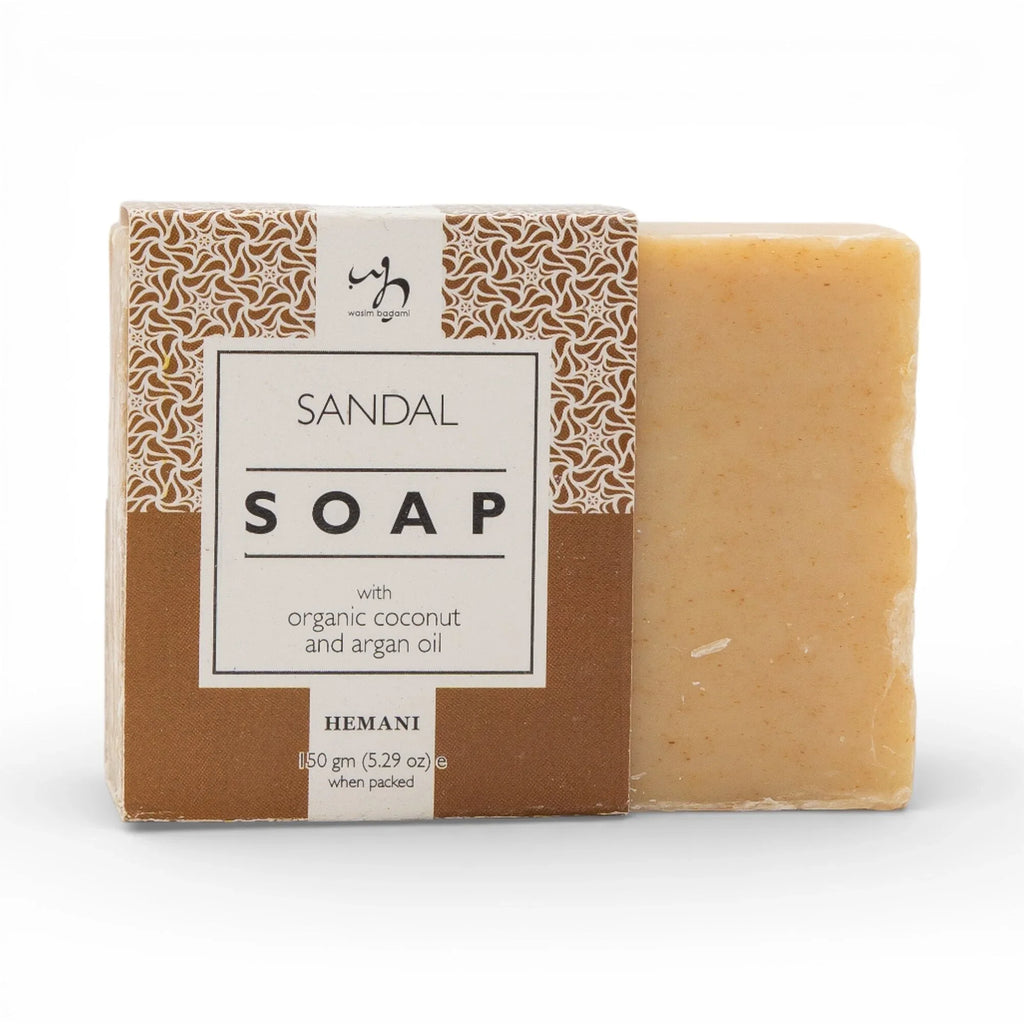 Sandal soap with organic coconut and argan oil, natural skincare bar