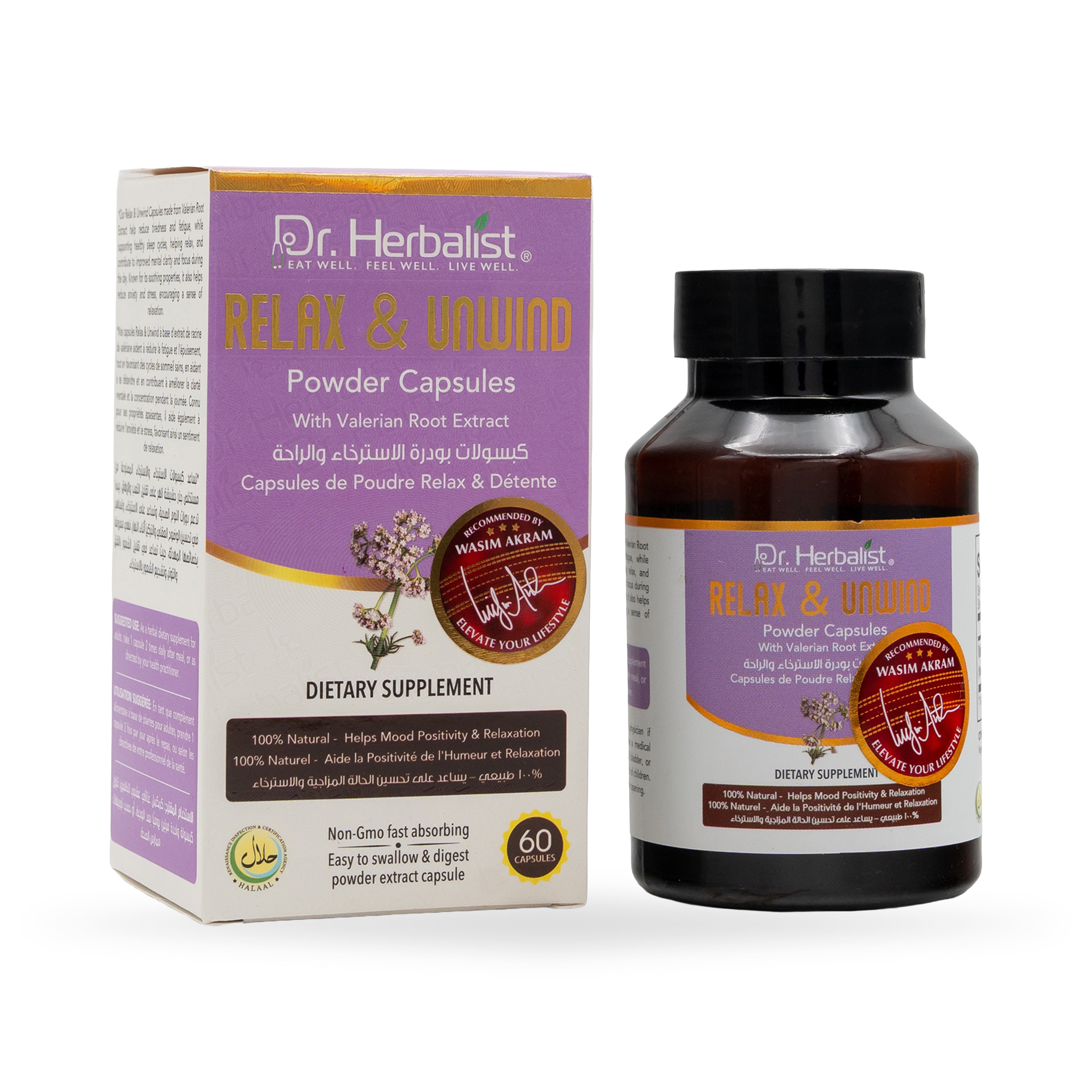 Dr. Herbalist Relax & Unwind Powder Capsules 600mg