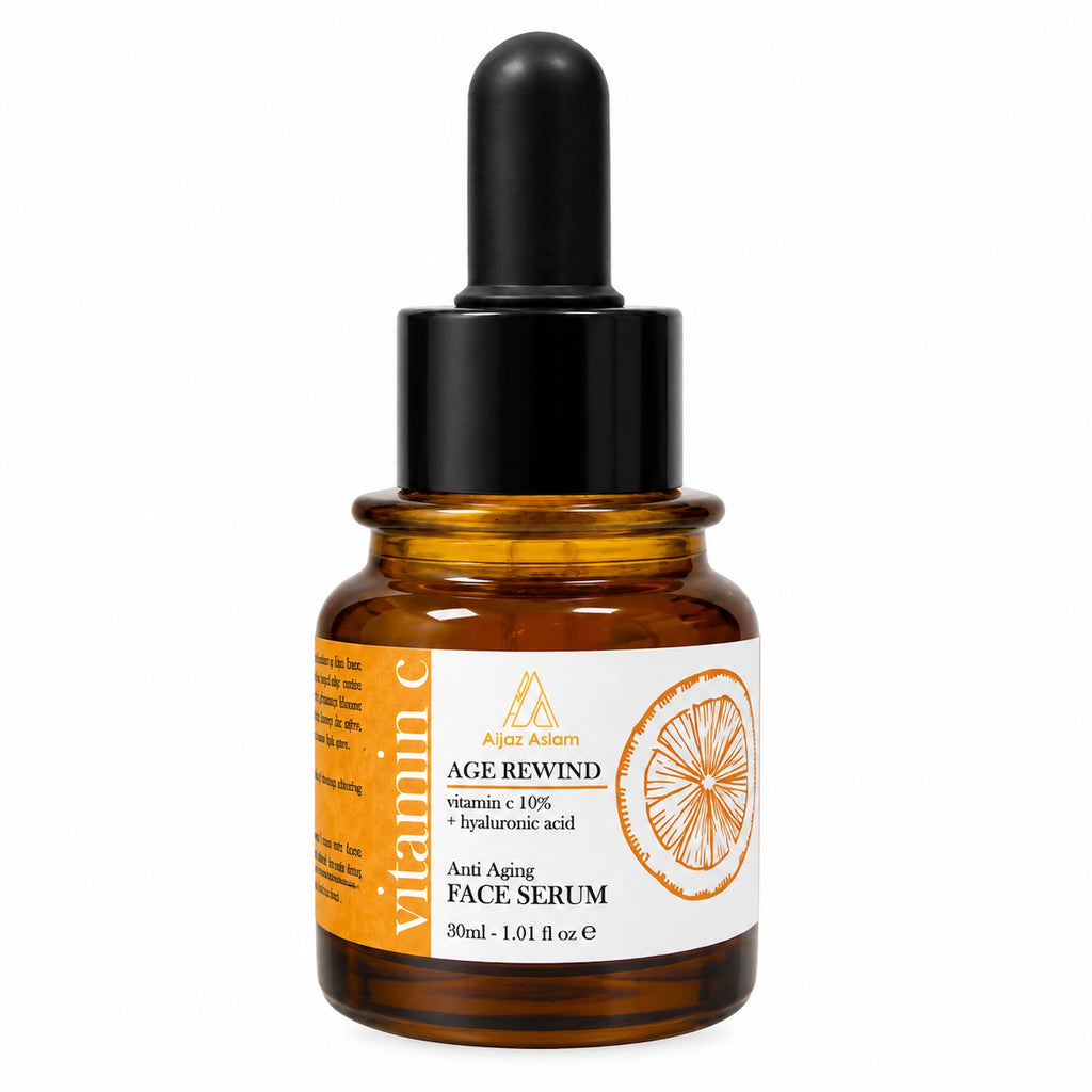 Age Rewind Face Serum with 10% Vitamin C & Hyaluronic Acid | Aijaz Aslam 30ml