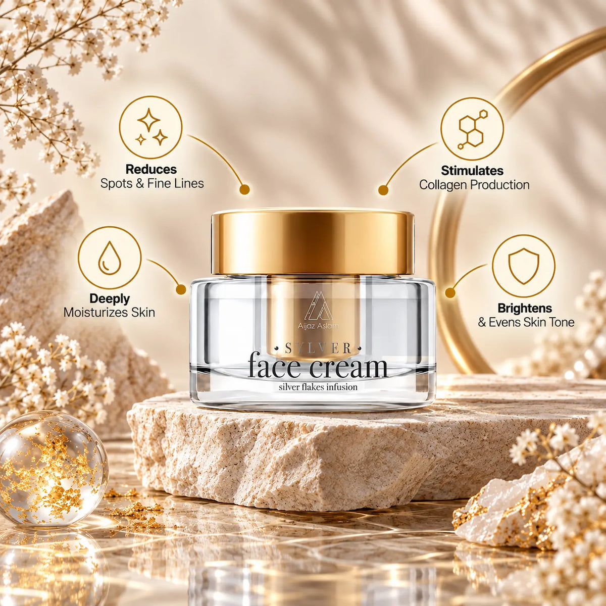 Sylver - Face Cream with Silver Flakes & Gold | Aijaz Aslam