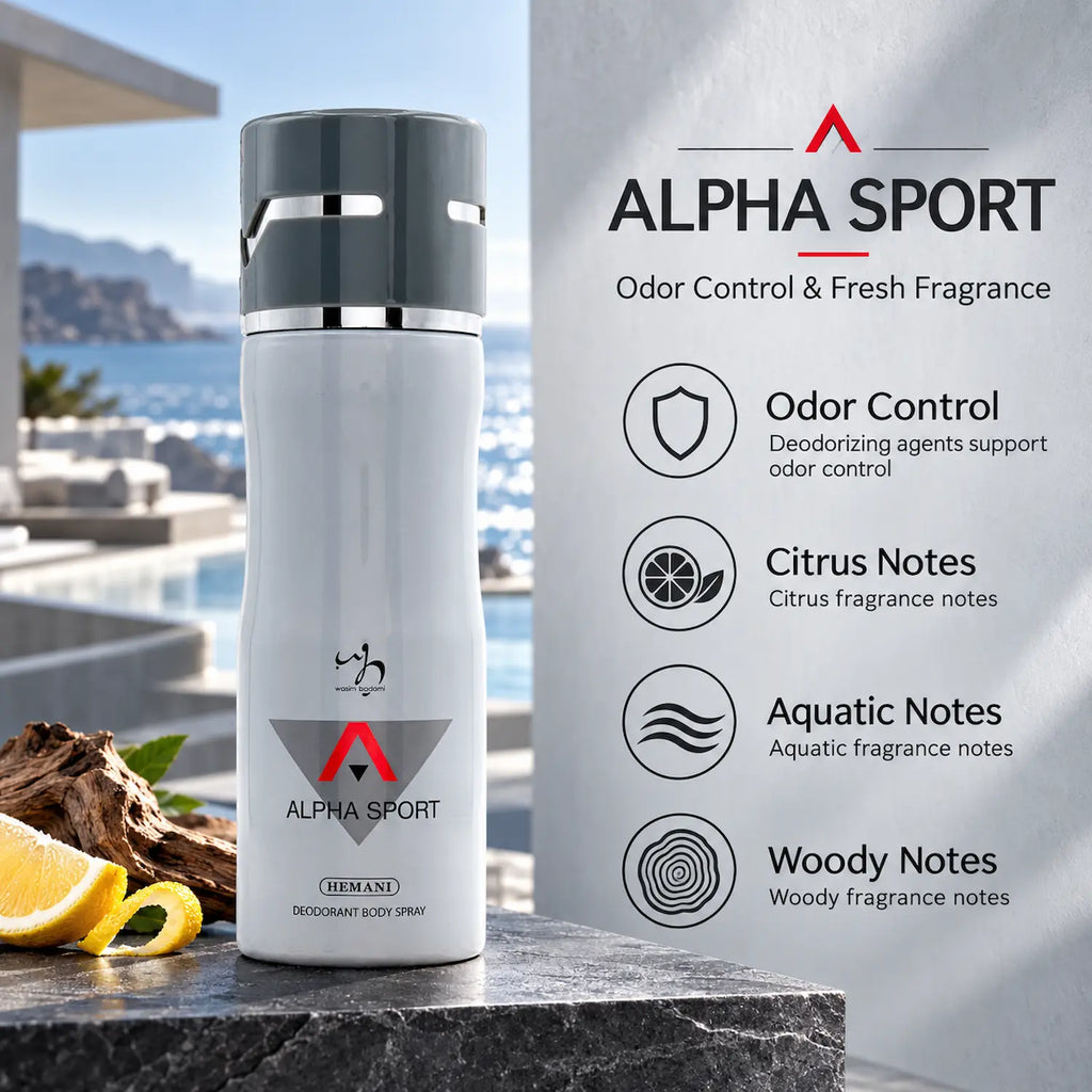 ALPHA SPORT Deodorant Body Spray for Men