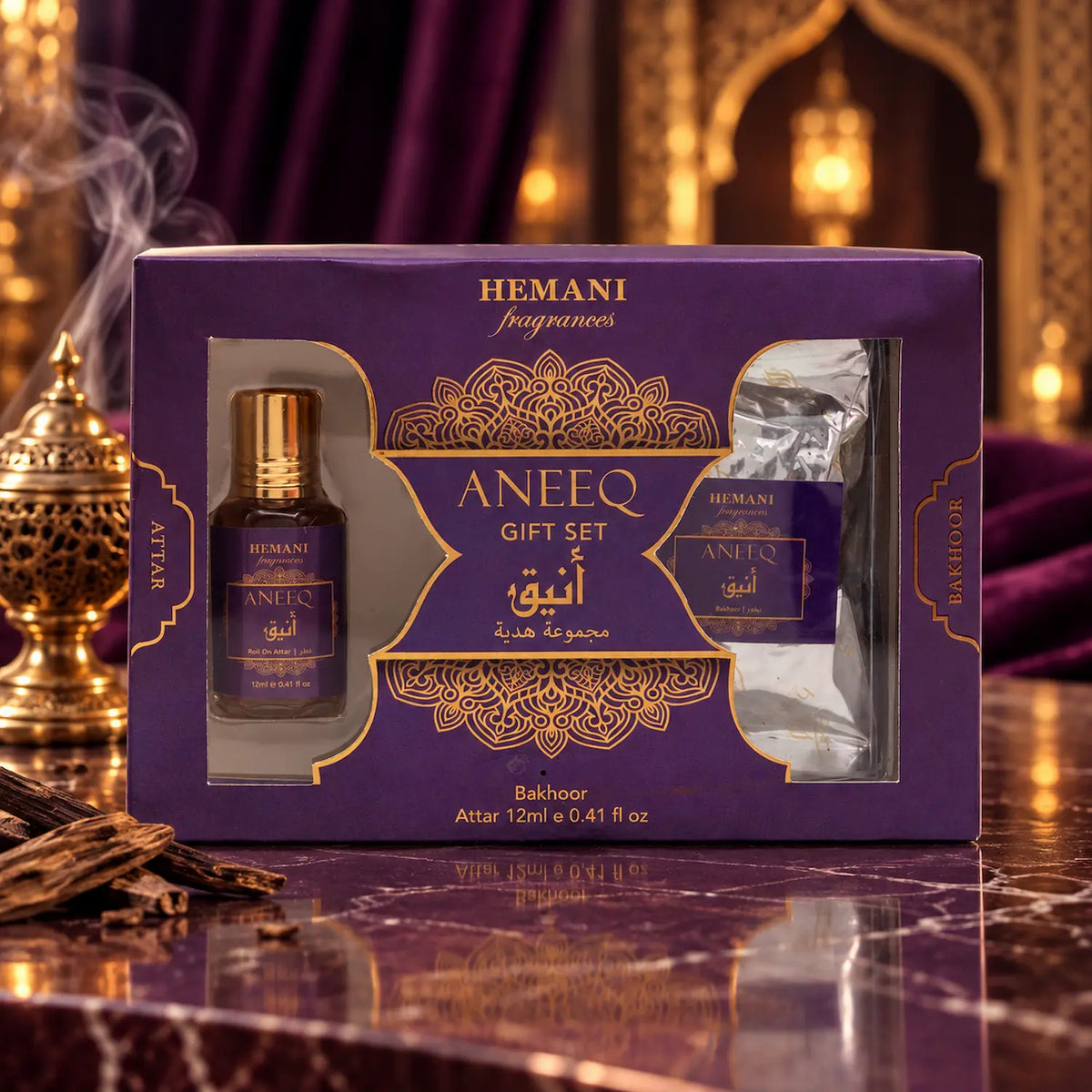 Aneeq Bakhoor & Attar Gift Set 12ml