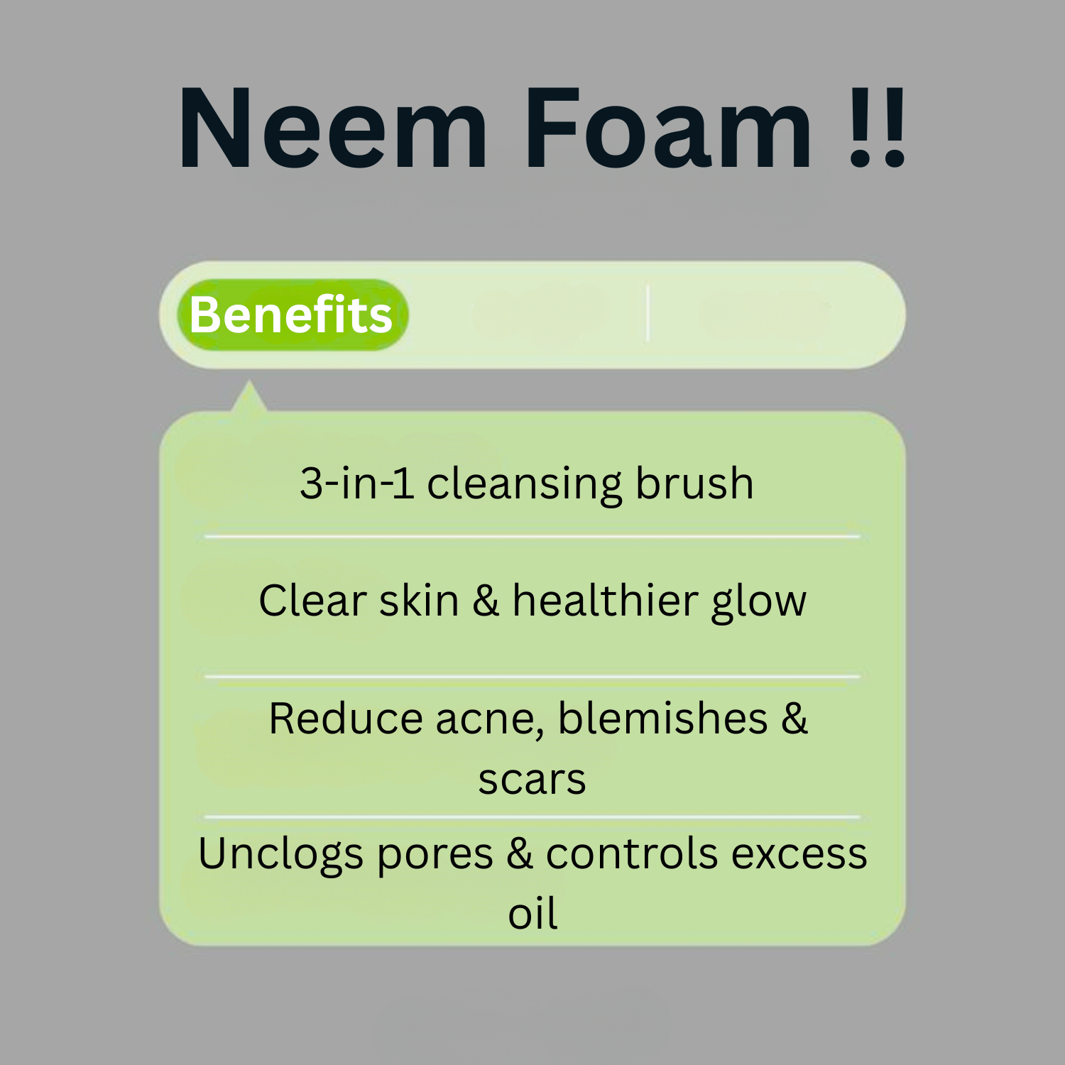 Neem foam benefits