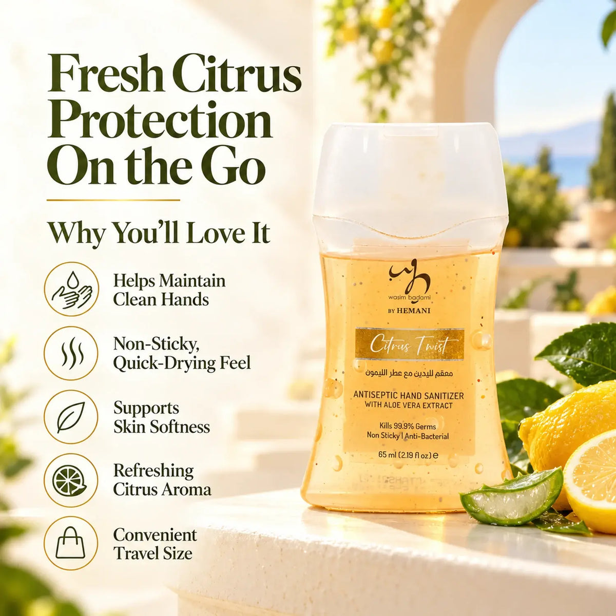 Antiseptic Hand Sanitizer 65ml - Citrus Twist
