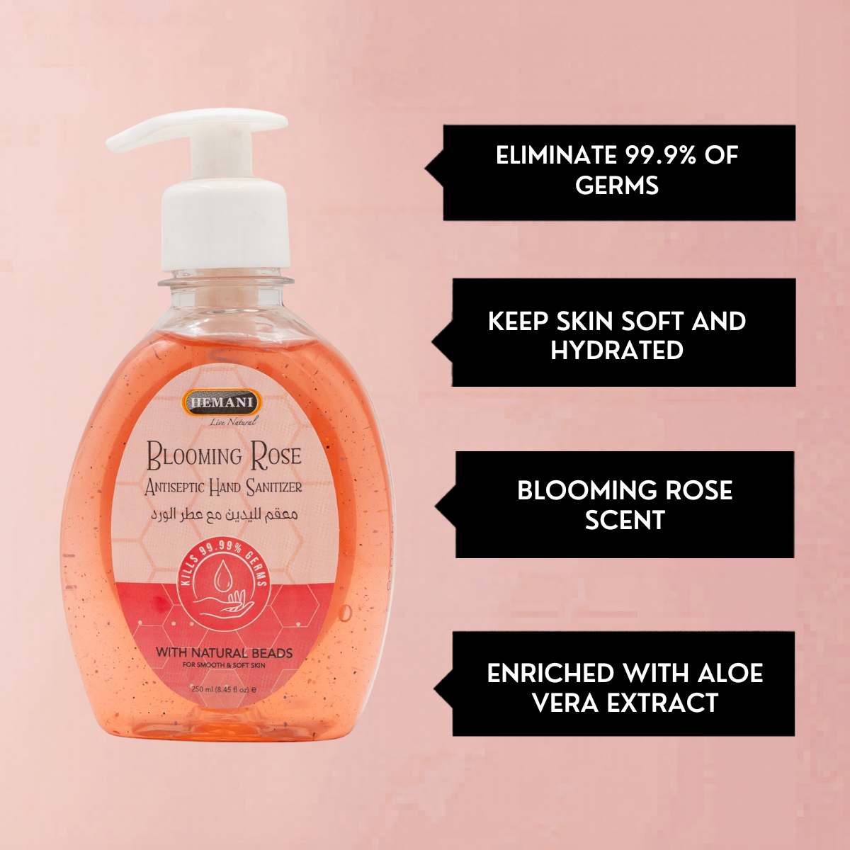 Antiseptic Hand Sanitizer 250ml - Blooming Rose