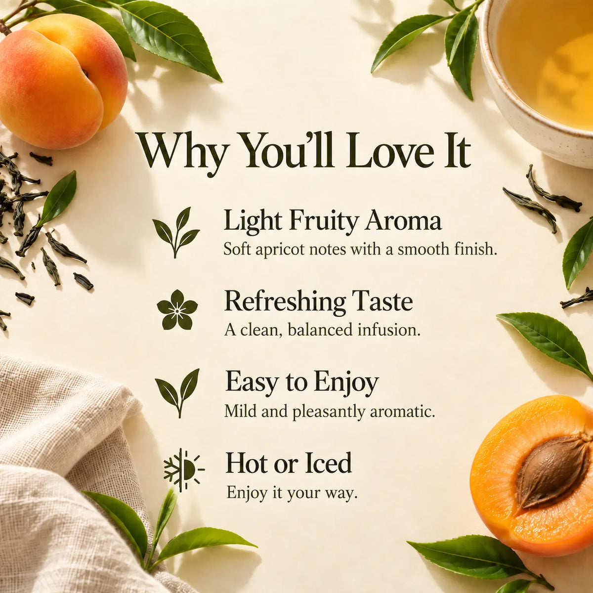 Apricot Green Tea – 20 Tea Bags