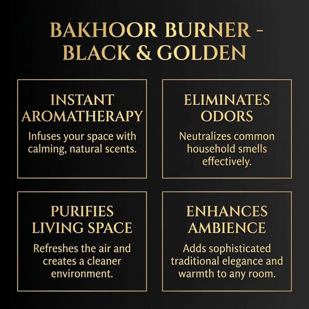 Bakhoor Burner - Black & Golden