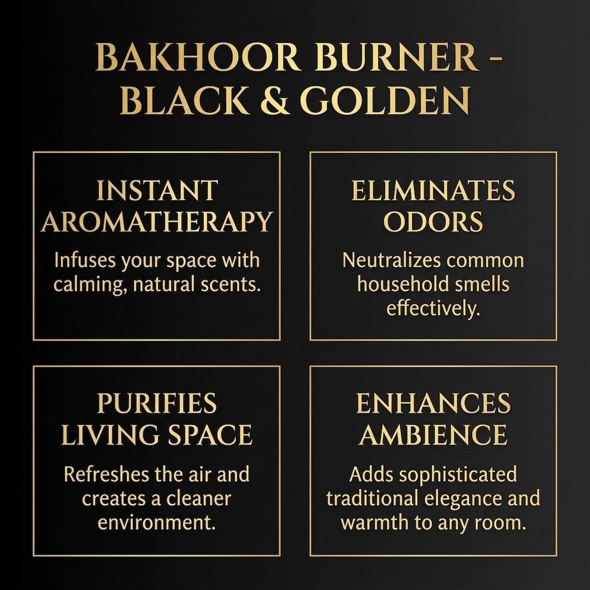 Bakhoor Burner - Black & Golden