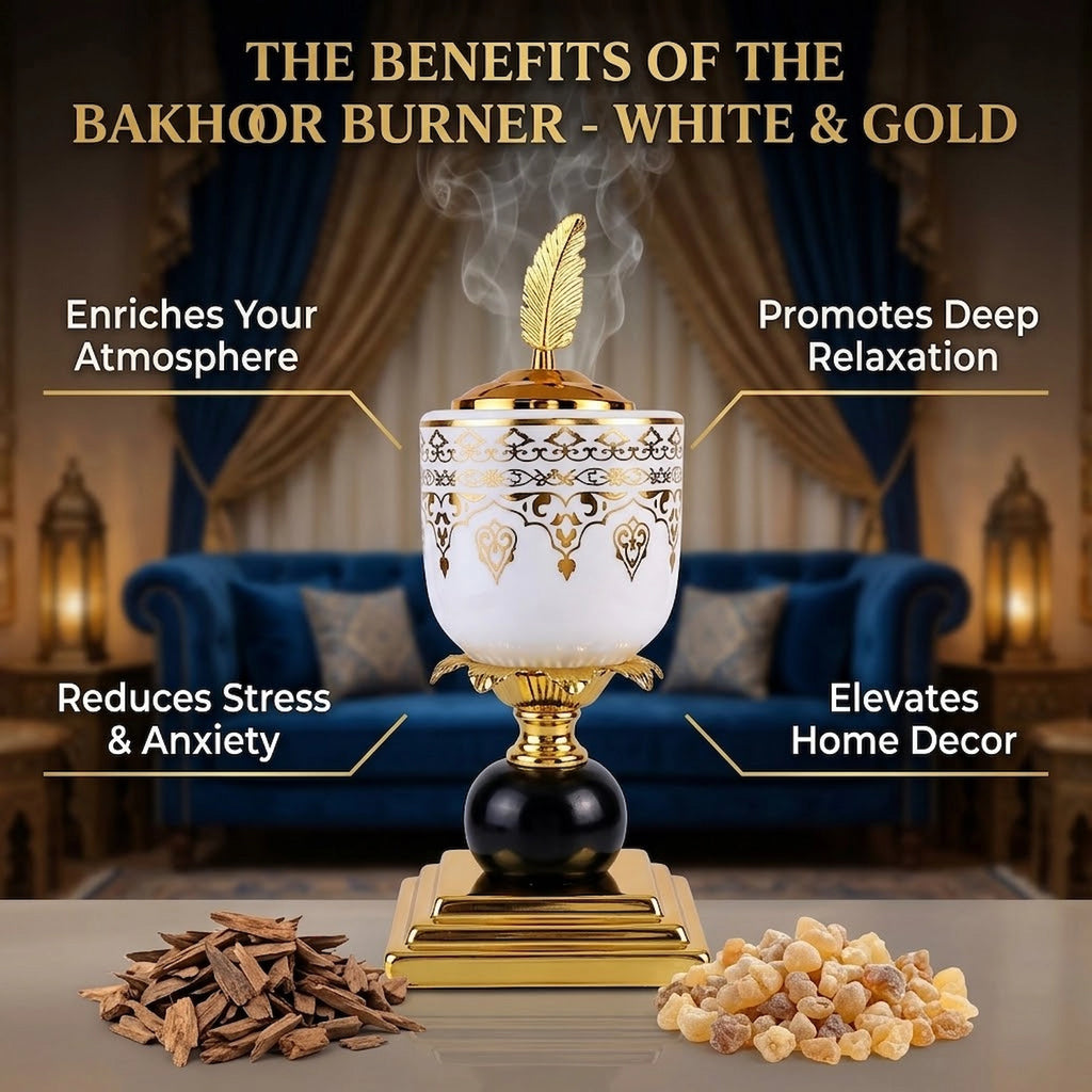 Bakhoor Burner - White & Gold