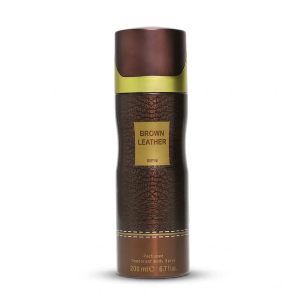 Brown Leather Men Perfumed Deodorant Body Spray, 200ml