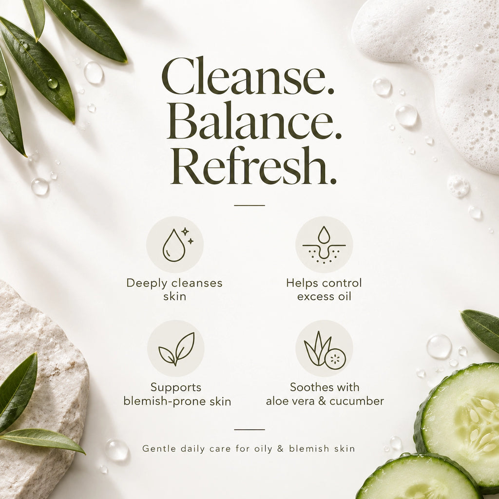 Clean Faced - Foaming Face Wash with Neem & Charcoal AO Beauty