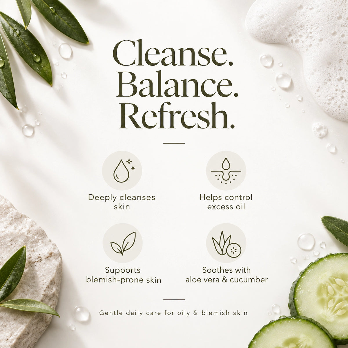 Clean Faced - Foaming Face Wash with Neem & Charcoal AO Beauty