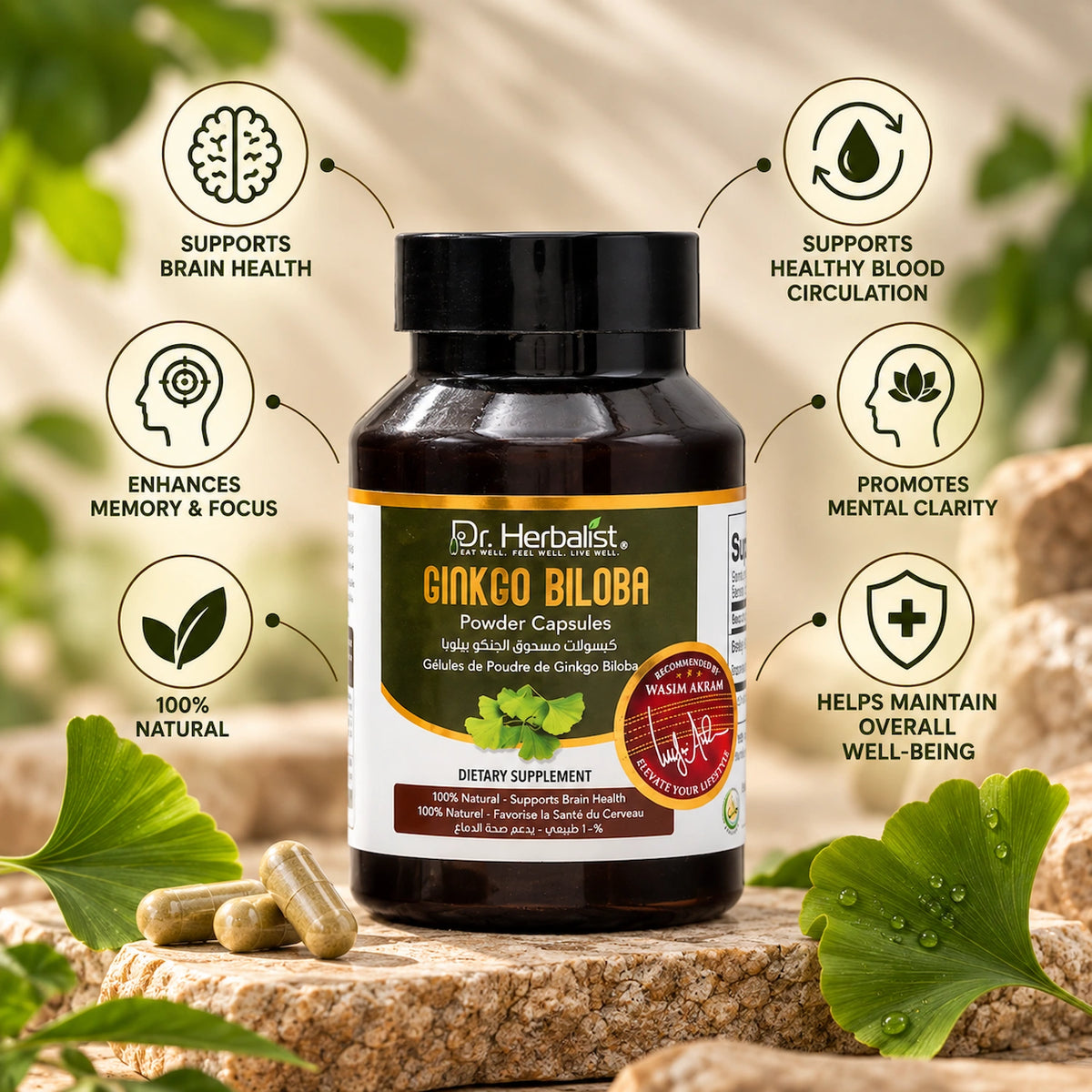 Dr. Herbalist Ginkgo Biloba Powder Capsules