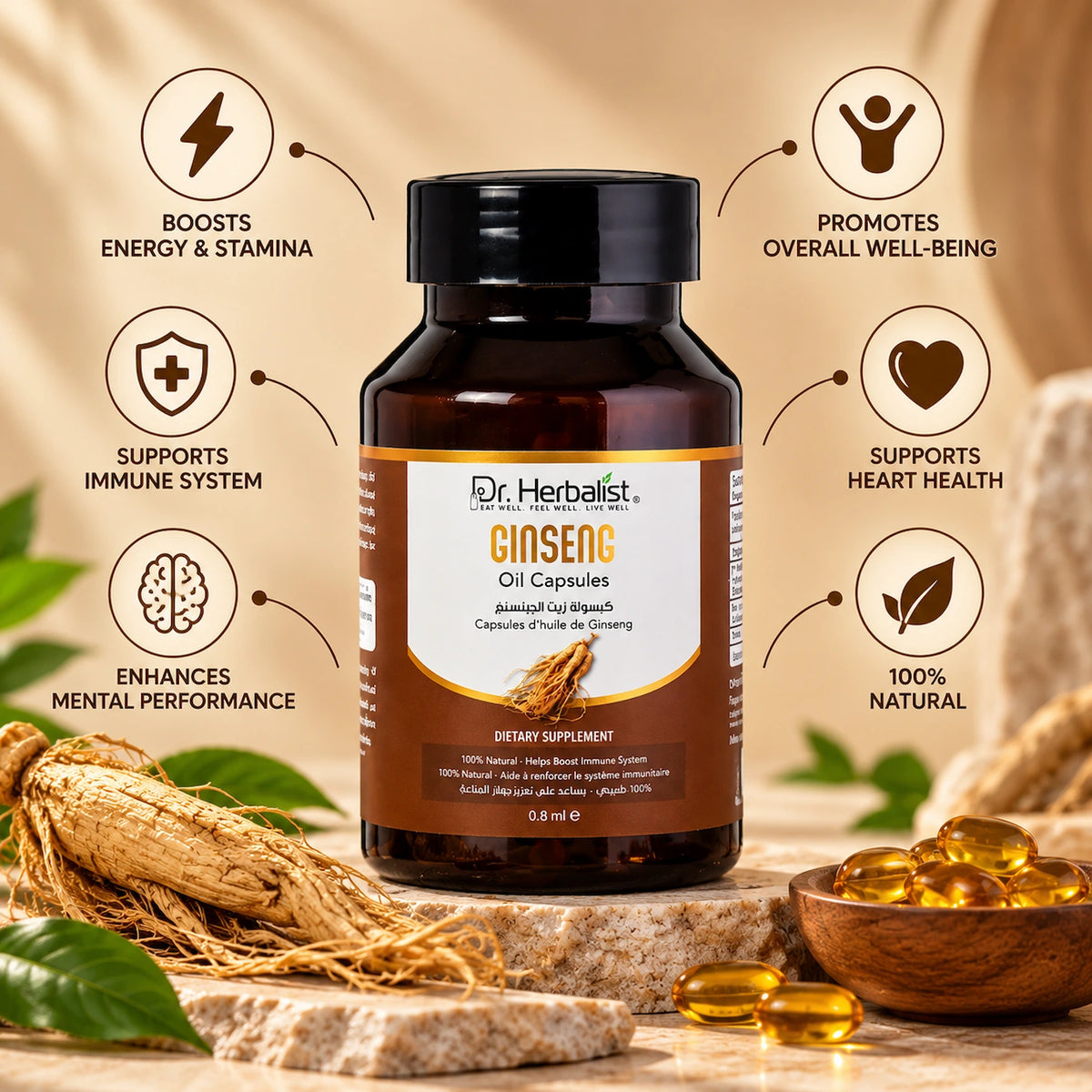 Dr. Herbalist Ginseng Oil Capsules
