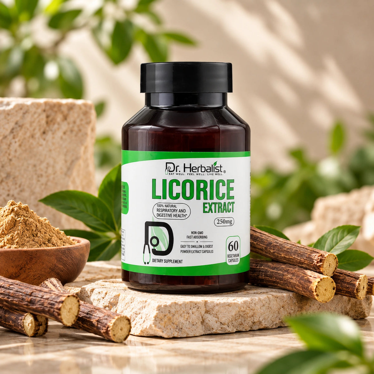 Dr. Herbalist Licorice 250mg Dietary Supplement Capsule