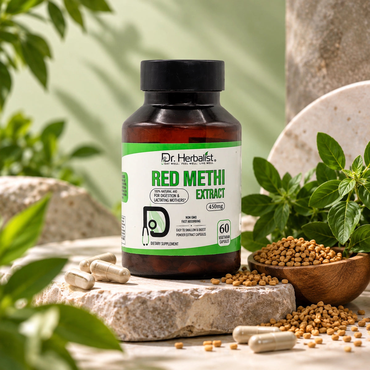 Dr. Herbalist Red Methi 450mg Dietary Supplement Capsule
