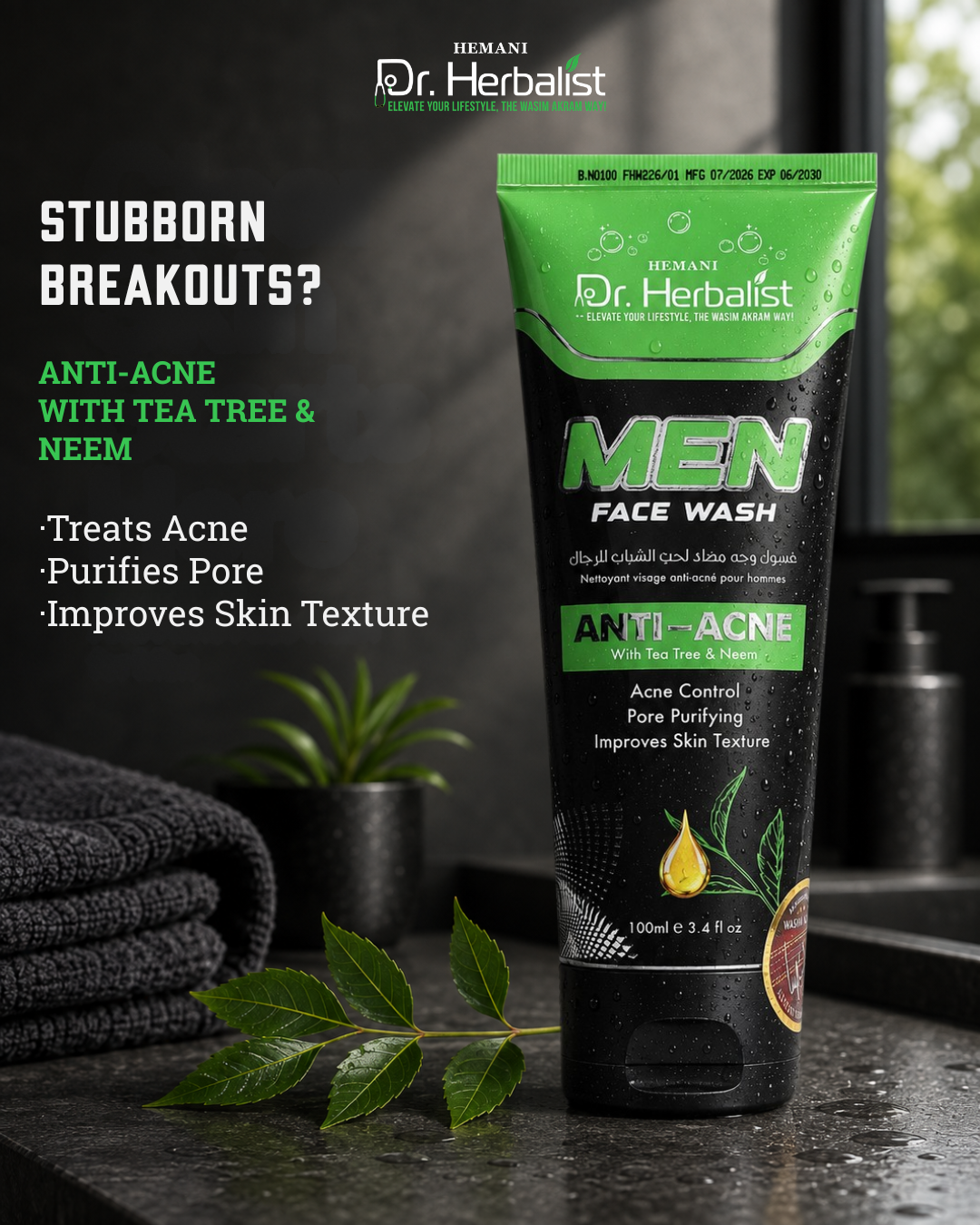 Dr Herbalist Anti-Acne Face Wash with Tea Tree & Neem