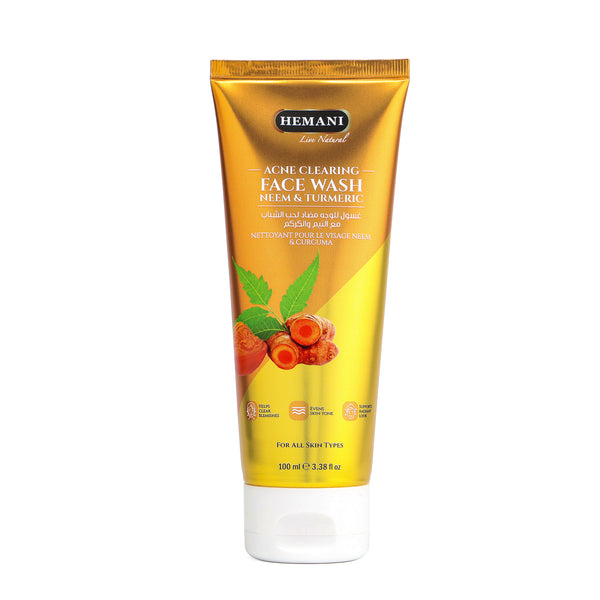 Acne clearing face wash with neem & turmeric for all skin types, natural skincare product