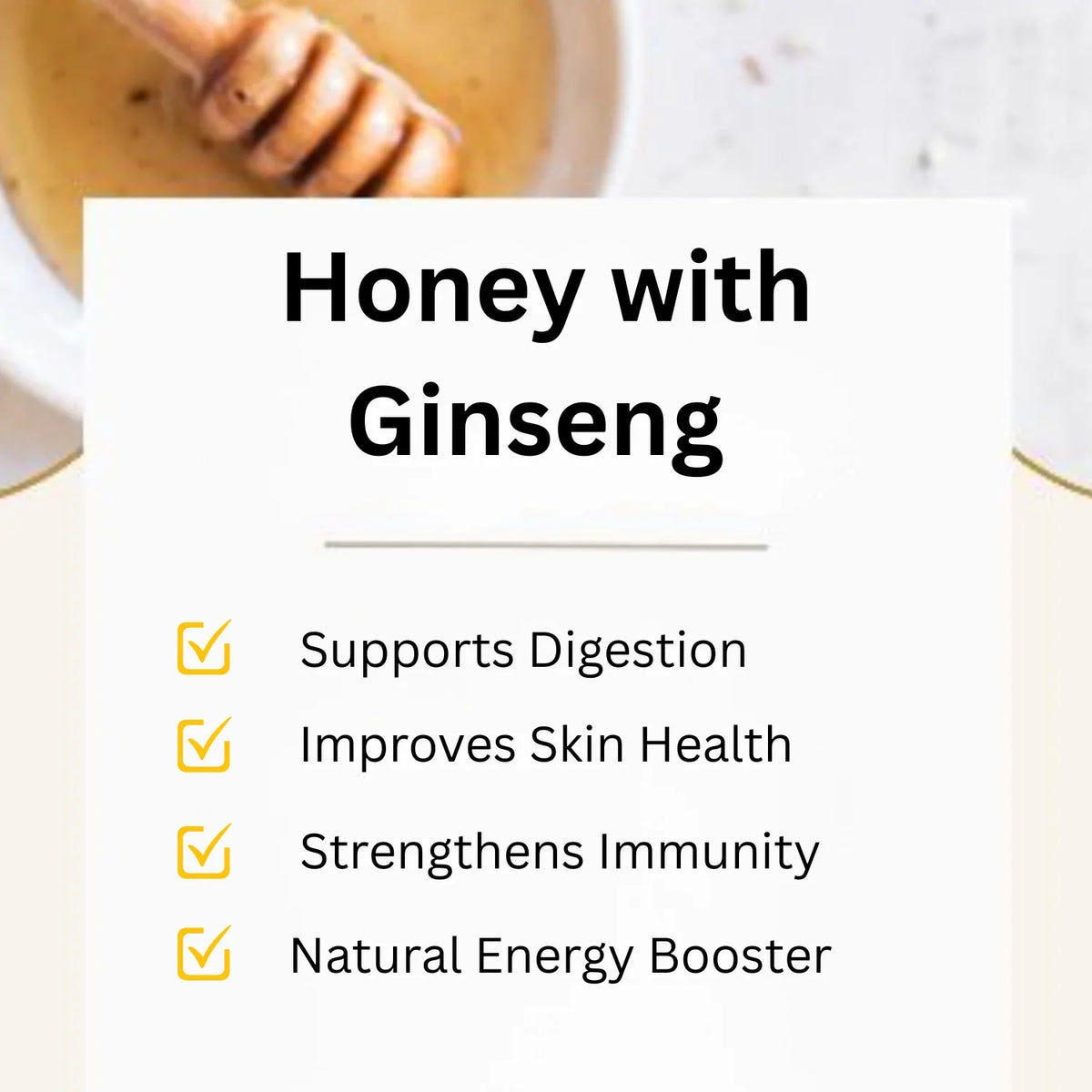 Honey with Ginseng: supports digestion, skin health, immunity & natural energy boost