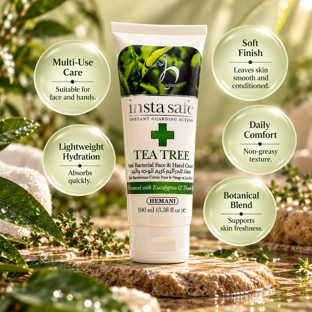 Insta Safe - 2in1 Face & Hand Cream with Eucalyptus, Tea Tree & Thyme