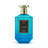 Lapis Eau de Parfum by Hemani Fragrances, a vibrant blue bottle with gold accents for natural luxury.