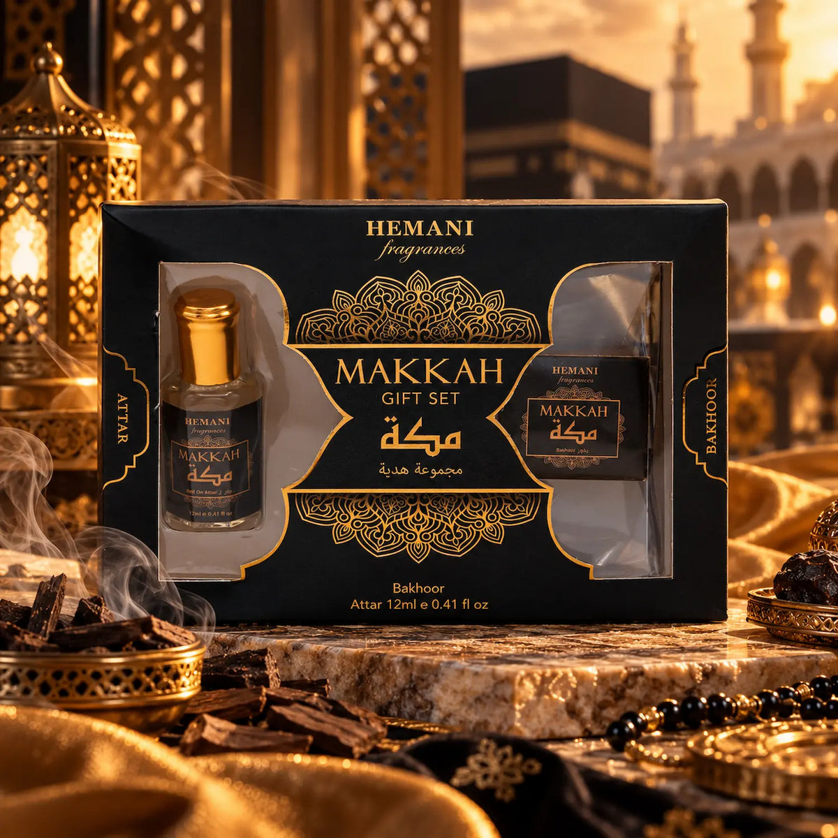 Makkah Gift Set 2in1 - Attar & Bakhoor 12ml