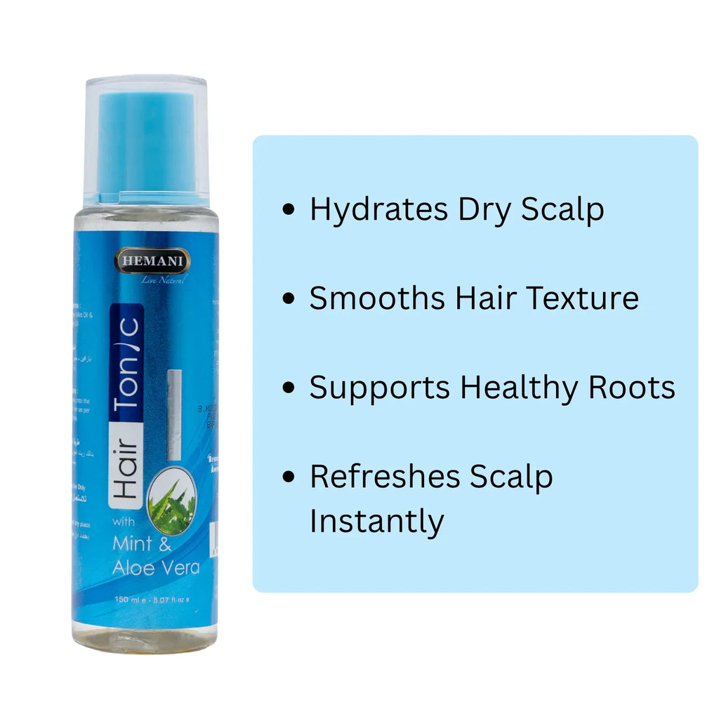 Hair tonic with mint & aloe vera for hydrated scalp and smooth texture