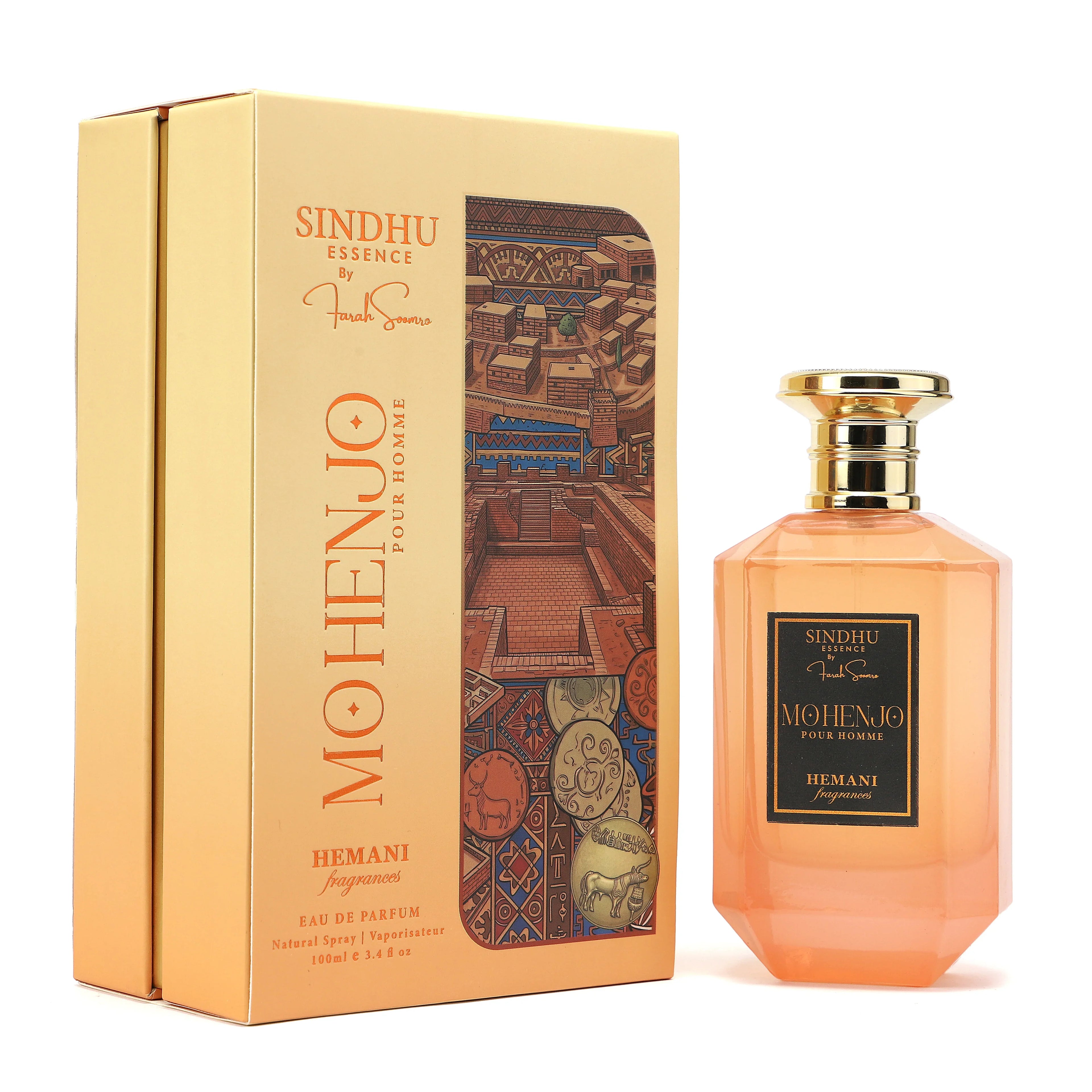 Sindhu Essence Mohenjo Pour Homme Eau de Parfum by Hemani, natural spray fragrance for men