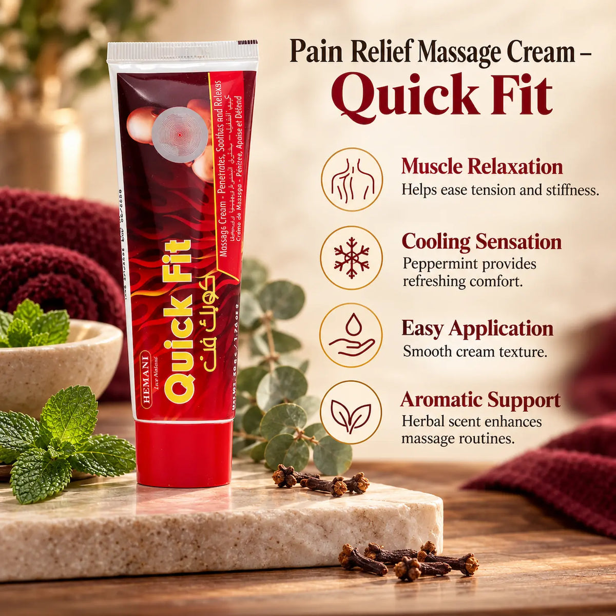Pain Relief Massage Cream - Quick Fit (50g)