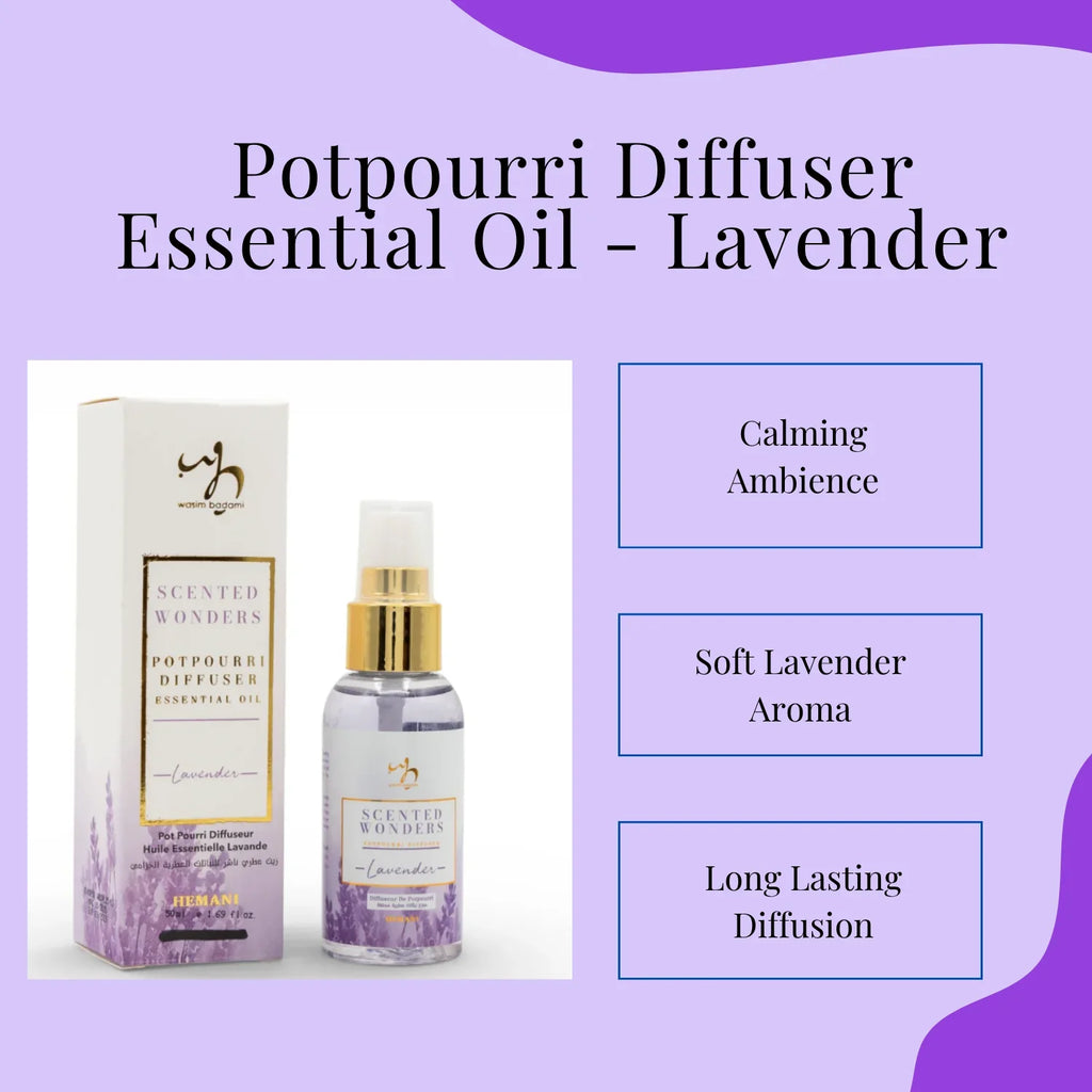 Lavender potpourri diffuser essential oil with calming aroma for home ambiance