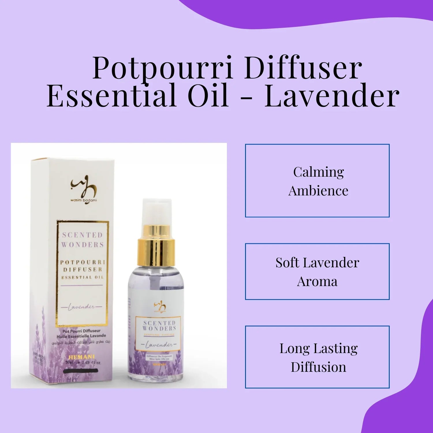 Lavender potpourri diffuser essential oil with calming aroma for home ambiance