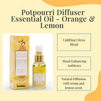 Orange & lemon essential oil diffuser for uplifting citrus ambiance and natural mood enhancement