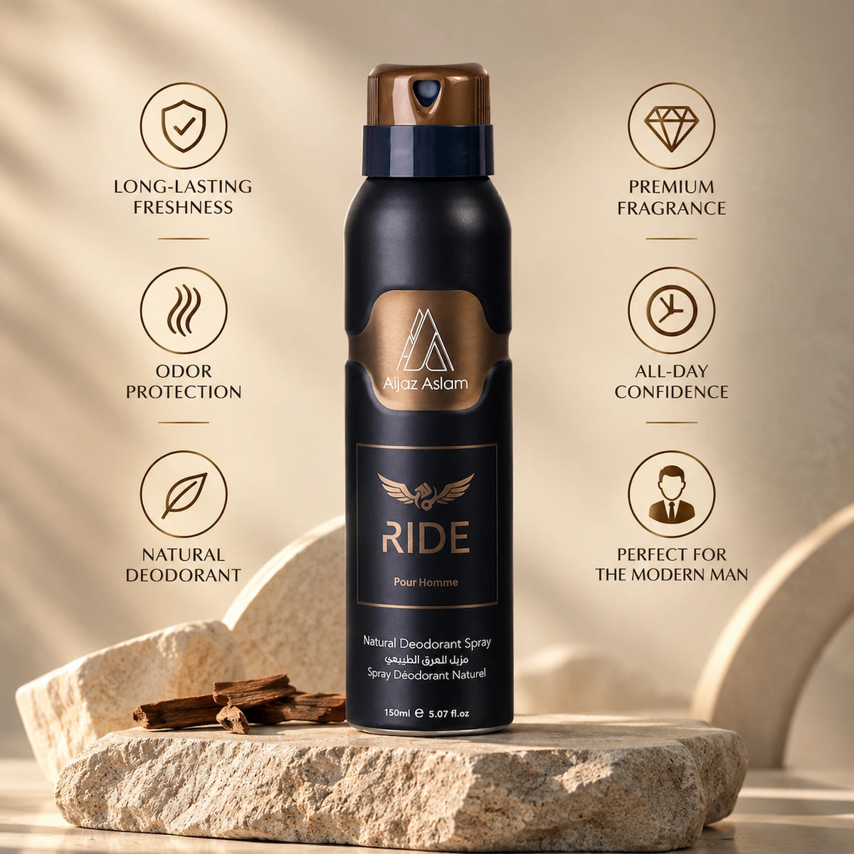 Ride Deodorant Spray for Men 150ml | Aijaz Aslam