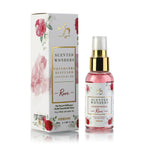 Rose-scented potpourri diffuser essential oil in elegant bottle with floral packaging