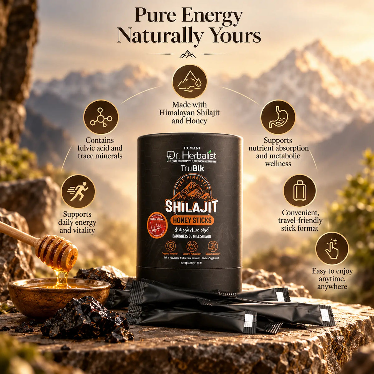 Shilajit Honey Sticks