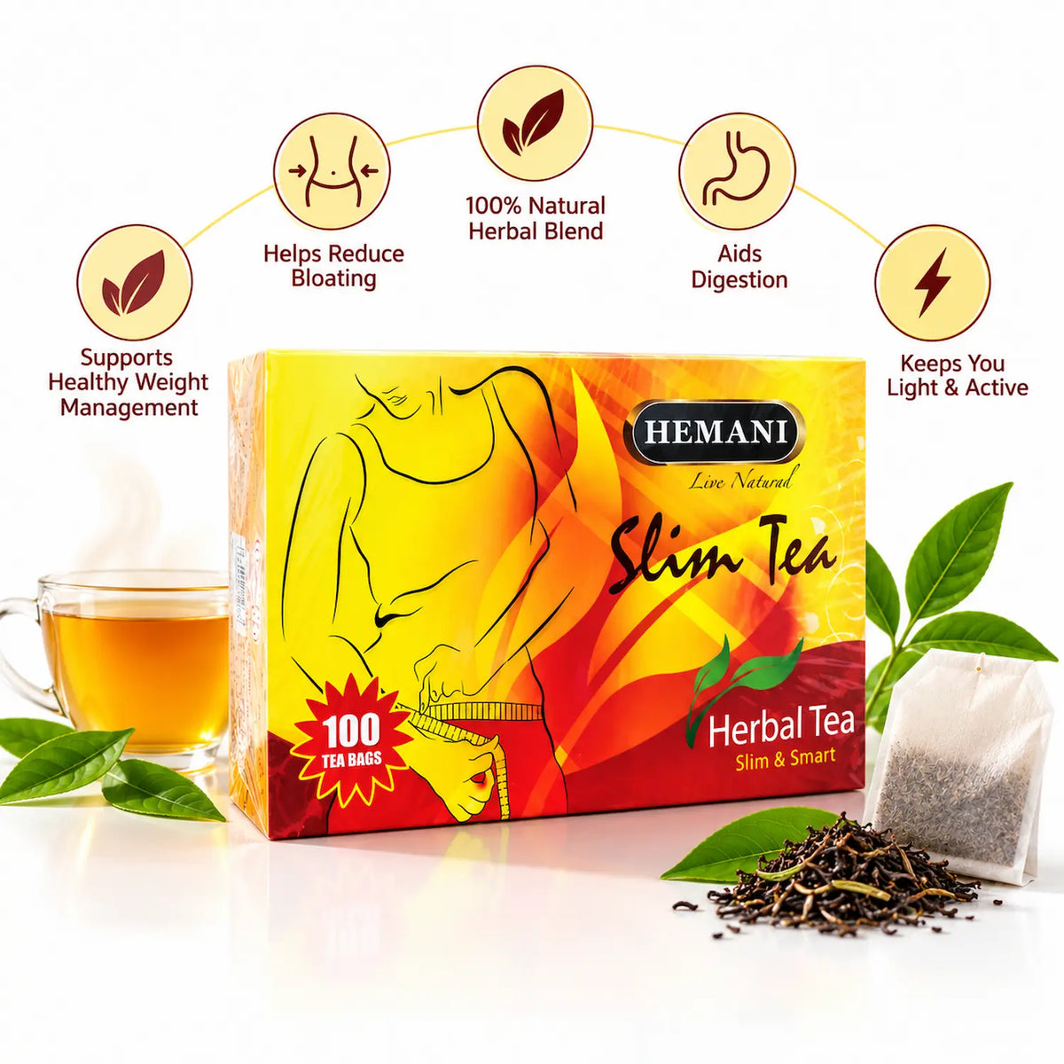 Slim & Smart Herbal Slim Tea – 100 Tea Bags