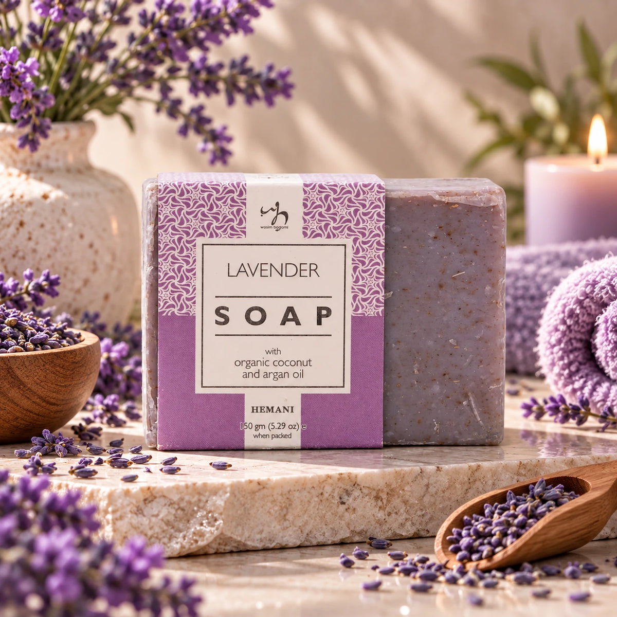 Soap with Organic Argan & Coconut Oil - Lavender