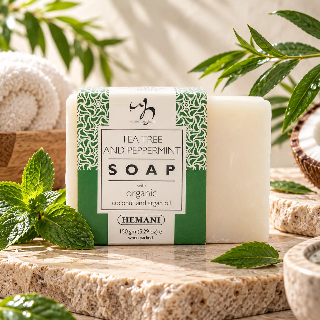 Soap with Organic Argan & Coconut Oil - Tea Tree & Peppermint