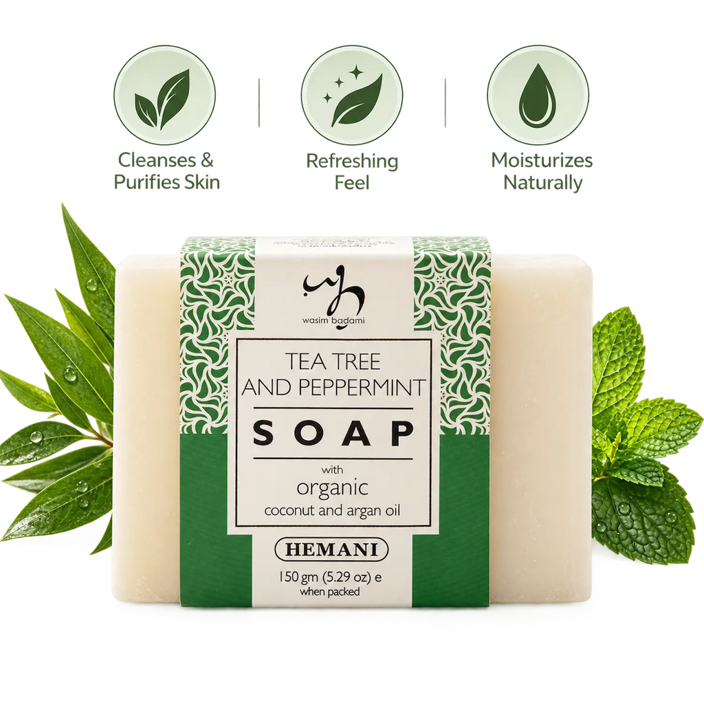 Soap with Organic Argan & Coconut Oil - Tea Tree & Peppermint