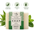 Soap with Organic Argan & Coconut Oil - Tea Tree & Peppermint