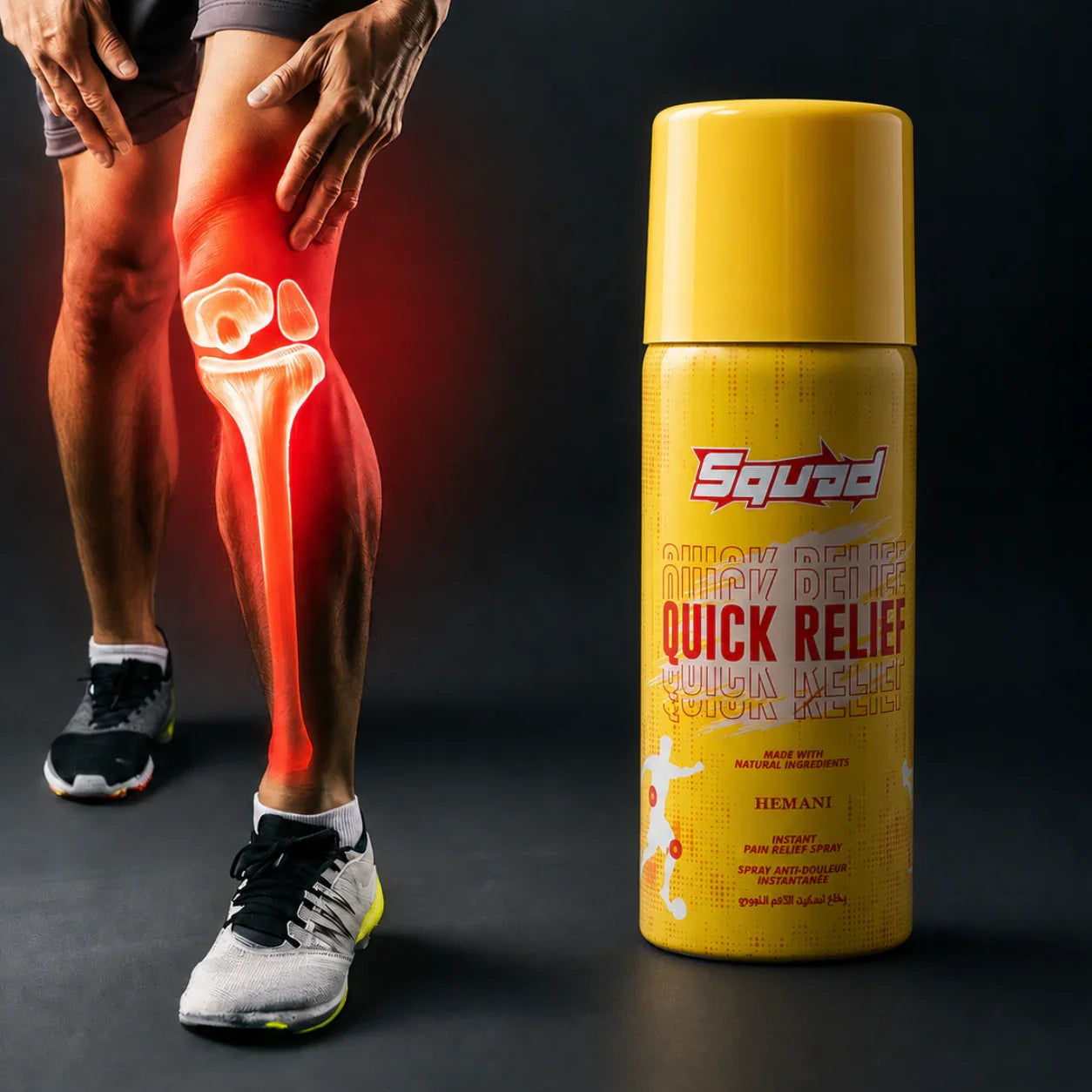 Quick Relief spray for joint & muscle pain, natural ingredients, instant pain relief for active lifestyles