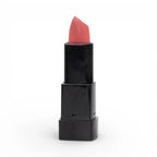 Pink matte lipstick in sleek black case, natural beauty makeup for women